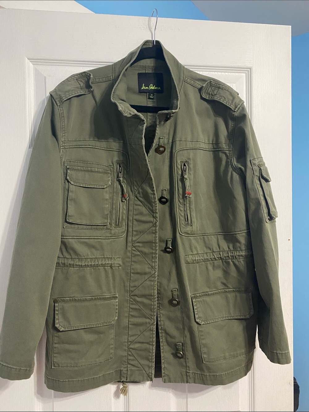 Sam Edelman Olive Utility Jacket with Multiple Pockets excellent cond size M
